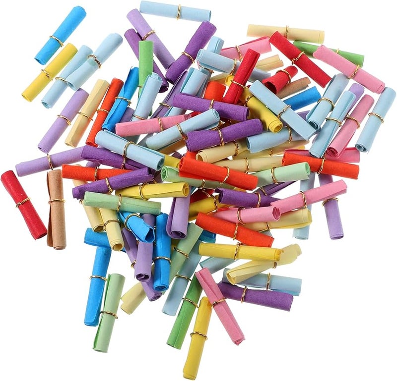 Uonlytech 100 Pcs Colorful Mini Paper Rolls for Wishing Bottle Writing Notes - Image 1